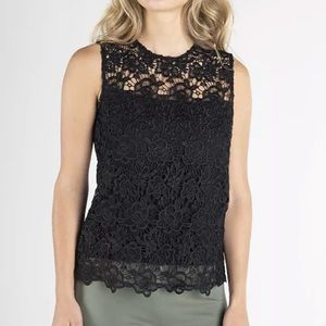 Nanette Lepore Navy Sleeveless Lace Top Size M